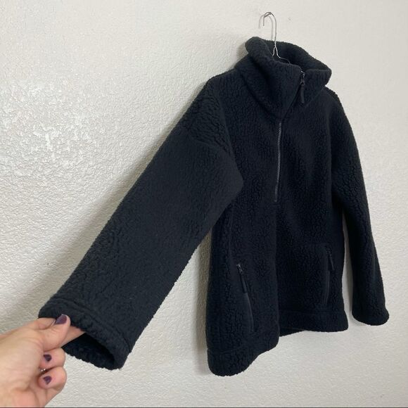 J. Crew Polartec Black Sherpa Fleece Half Zip Pull Over Jacket - Picture 7 of 12